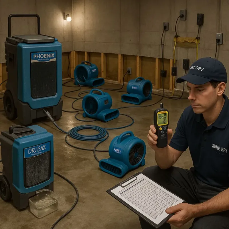 Structural Drying and Dehumidification process in Hopewell, TN